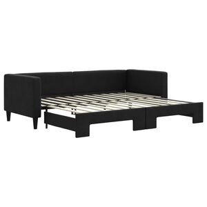 vidaXL Sof&aacute; cama nido tela negro 80x200 cm