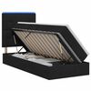 vidaXL Cama de almacenamiento LED con colch&oacute;n Negro 100 x 200 cm Tela