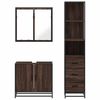 vidaXL Set de muebles ba&ntilde;o 3 pzas madera contrachapada roble marr&oacute;n