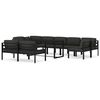 vidaXL Set muebles de jard&iacute;n 10 pzas y cojines aluminio gris antracita