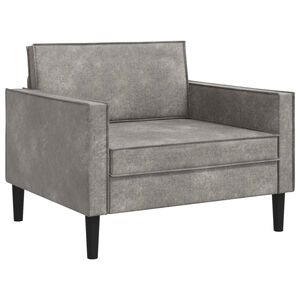 vidaXL Sill&oacute;n XL Gris Claro Cuero de Suede Sint&eacute;tico