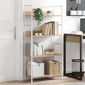 vidaXL Estanter&iacute;a de 4 niveles madera ingenier&iacute;a roble 60x27,6x124,5cm