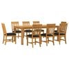 vidaXL Conjunto de comedor 9 uds. Negro Madera de Roble S&oacute;lido