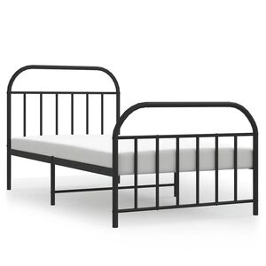 vidaXL Estructura cama sin colch&oacute;n con estribo metal negro 100x190 cm