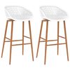 vidaXL Taburetes de cocina 2 unidades blanco