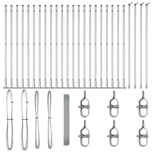 vidaXL Poste de Valla Plateado 50 x 1,2 m (malla de 12 x 12 mm) Acero