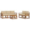 vidaXL Conjunto de sof&aacute;s de exterior con coj&iacute;n 6 pcs Natural y Beige
