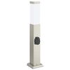 vidaXL Baliza de luz con toma de corriente de 50 cm, acero inoxidable, IP44