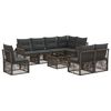 vidaXL Conjunto de sof&aacute;s de jard&iacute;n 9 uds. Gris y Gris Oscuro