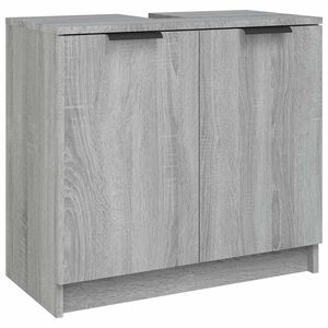 vidaXL Armario de ba&ntilde;o madera contrachapada gris Sonoma 64,5x33,5x59cm
