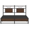 vidaXL Estructura de cama sin colchón madera marrón roble 137x190 cm