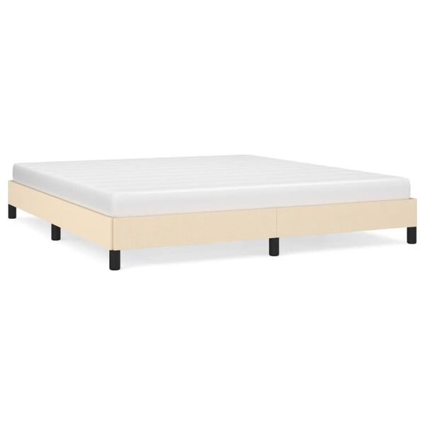 vidaXL Cama sin colch&oacute;n tela color crema 160x200 cm