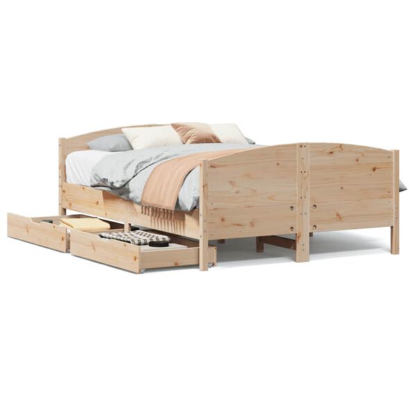 vidaXL Estructura de cama sin colchón madera de pino blanca 140x200 cm