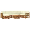 vidaXL Conjunto de sof&aacute;s de exterior con coj&iacute;n 7 pcs Natural y Crema