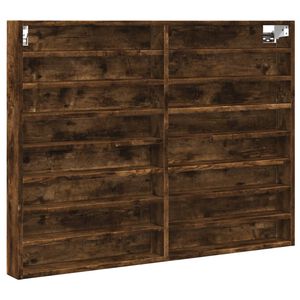vidaXL Vitrina de madera de ingenier&iacute;a roble ahumado 100x8,5x75 cm