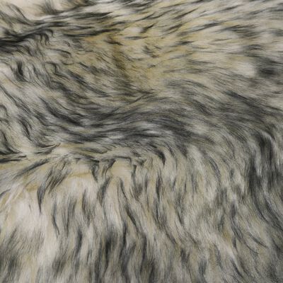vidaXL Alfombra de piel de oveja mezcla de gris oscuro 60x180 cm