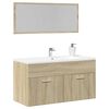 vidaXL Set de muebles de ba&ntilde;o 2 pzas madera contrachapada roble Sonoma