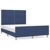 vidaXL Cama sin colch&oacute;n tela azul 140x200 cm