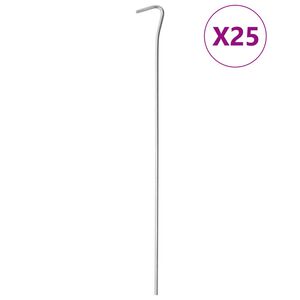 vidaXL Clavijas para tienda 24 uds acero galvanizado 30 cm &Oslash;4 mm