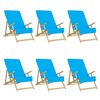 vidaXL Toallas de playa 6 uds tela turquesa 400 g/m&sup2; 60x135 cm