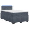 vidaXL Cama con Base Tapizada, Colch&oacute;n y Luz LED Gris oscuro