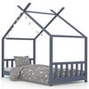 vidaXL Estructura de cama infantil madera maciza pino gris 80x160 cm