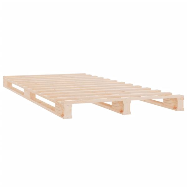 vidaXL Cama de palets de madera maciza de pino 75x190 cm