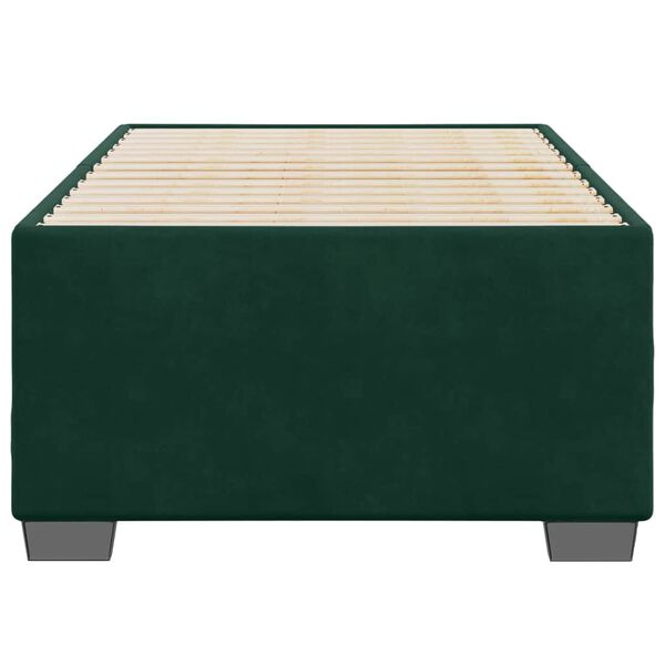 vidaXL Estructura de cama sin colch&oacute;n terciopelo verde oscuro 90x200cm