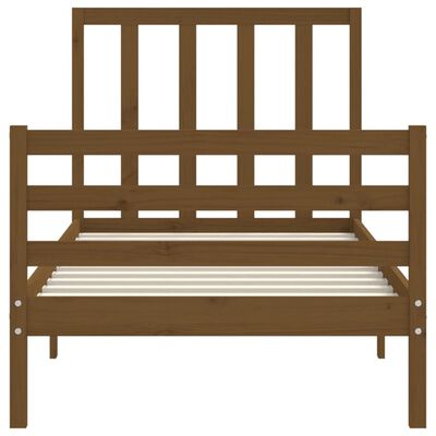 vidaXL Estructura cama con cabecero madera maciza marrón miel 90x200cm