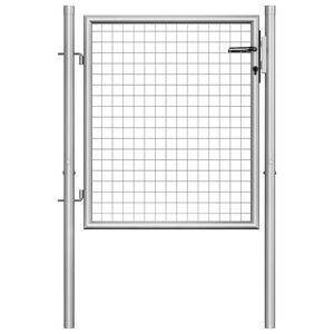 vidaXL Puerta de jard&iacute;n de acero galvanizado 105x75 cm color plata