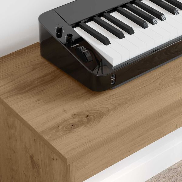 vidaXL Soporte para teclado Roble artesanal 120 x 32 x 64 cm