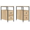vidaXL Mesitas noche 2 uds madera ingenier&iacute;a roble Sonoma 30x60x60 cm