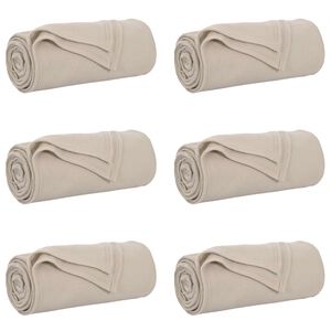 vidaXL Mantitas de Sof&aacute; 6 uds. Beige 240 x 220 cm 4.28 kg Lana