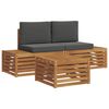 vidaXL Conjunto de sof&aacute;s de exterior con coj&iacute;n Natural y Antracita