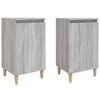 vidaXL Mesitas de noche 2 uds madera contrachapada gris 40x35x70 cm