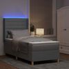 vidaXL Cama tipo Box Spring con tiras LED Gris Claro 100 x 200 cm tela