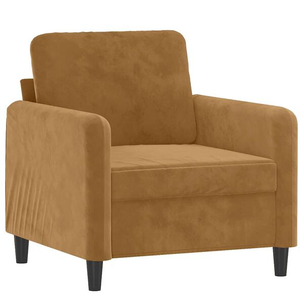 vidaXL Sillón de terciopelo marrón 60 cm