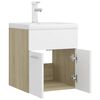 vidaXL Mueble con lavabo aglomerado blanco y roble Sonoma