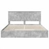 vidaXL Cama con almacenamiento con cabecera Gris Concreto 200 x 200 cm