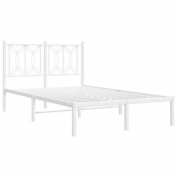 vidaXL Estructura cama sin colchón con cabecero metal blanco 120x190cm