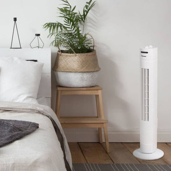 Bestron Ventilador de torre con temporizador 80 cm 35 W blanco AFT760W