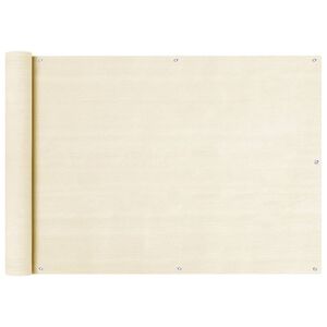 vidaXL Toldo para balc&oacute;n HDPE crema 75x300 cm