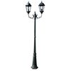 vidaXL Farola de jard&iacute;n 2 brazos 230 cm verde oscuro/negro aluminio