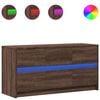vidaXL Mueble de TV LED madera ingenier&iacute;a marr&oacute;n roble 100x34x50 cm