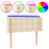 vidaXL Cabecero con LED de tela crema 93x16x78/88 cm