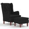 vidaXL Sill&oacute;n con taburete de terciopelo negro