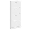 vidaXL Zapatero madera contrachapada blanco brillo 59x17x150 cm