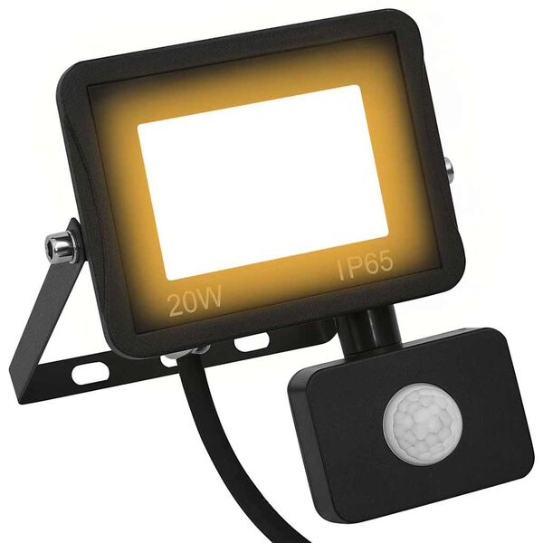 vidaXL Foco LED con sensor 20 W blanco cálido