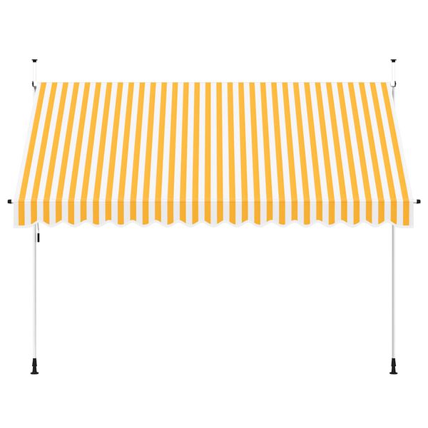 vidaXL Toldo manual retr&aacute;ctil 350 cm naranja y blanco a rayas