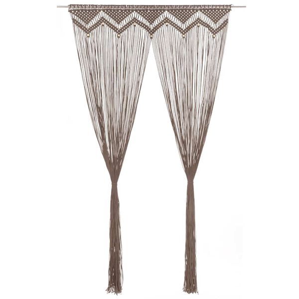 vidaXL Cortina de macramé algodón gris taupé 140x240 cm